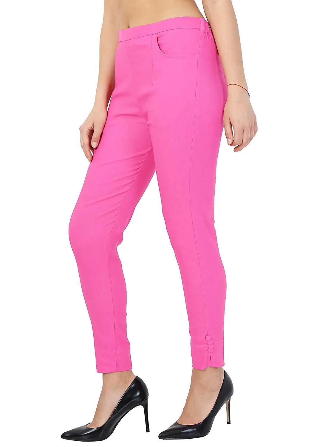 Singhania Women's Baby Pink Plain Pant Palazzo