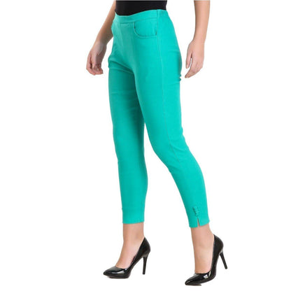 Trendzmy Woman's Rayon Plain Rama Green Pant Palazzo