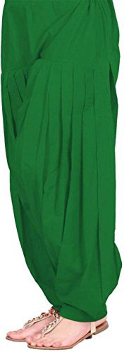 Trendzmy Pure Cotton Solid Women Green Beige Salwar Pack of 2