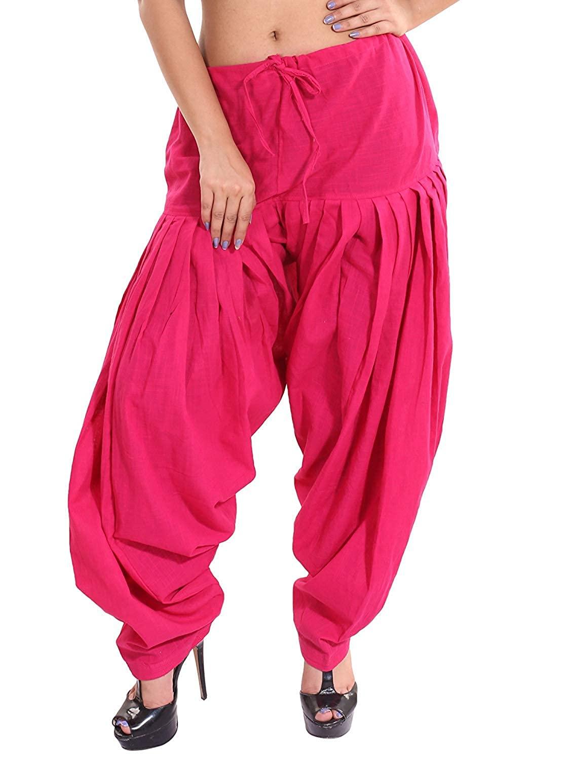 Trendzmy Cotton Solid Patiala Rani Pink Salwar Default Title