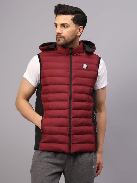 Men's |Sleeveless Puffer Reversible| Wine Black