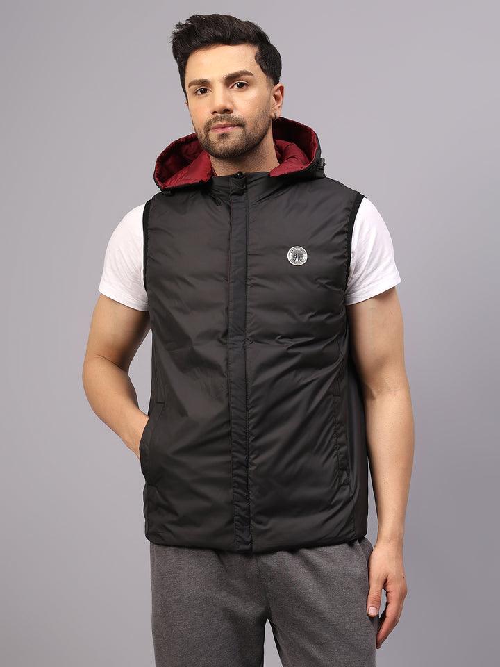 Men's |Sleeveless Puffer Reversible| Wine Black 2XL