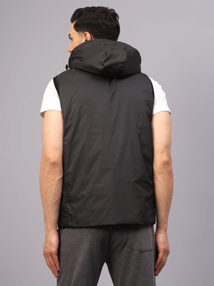 Men's |Sleeveless Puffer Reversible| Wine Black