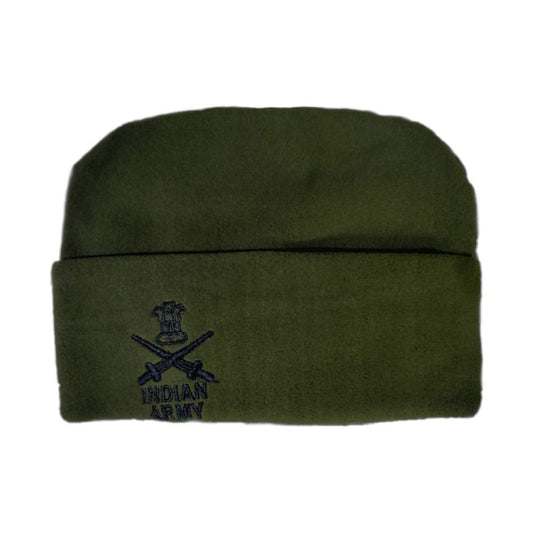 Trendzmy Indian Army Military Woolen Caps for Men & Women, Topa for Winter Season Caps Green Pack Of 2 Default Title